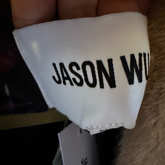 Jason Wu Collection Faux Fur Teddy Coat Ivory Wheat Stand Collar Sz M $425 - Picture 11 of 12